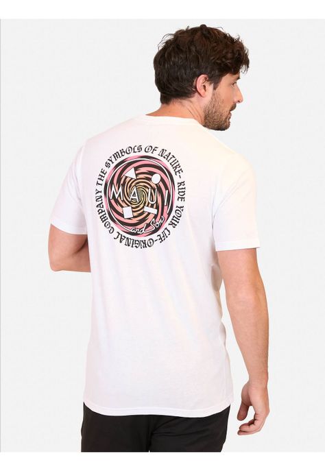 Polera MC Asphalt Aspen Blanco Hombre Maui And Sons-1