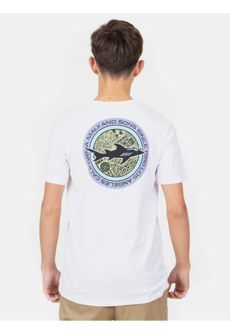 Polera MC Vintage Surf Shark  Blanco Infantil Maui And Sons-1