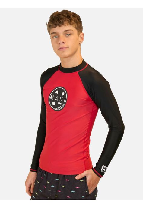 Polera UVP Pegasus Path Rojo Infantil Maui And Sons-0