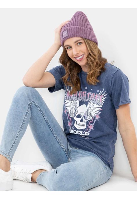 Polera Rock Tour T-Shirt Azul Mujer Maui And Sons-3