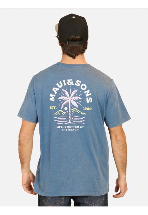 Polera MC Established Tees  Azul Hombre Maui And Sons-1