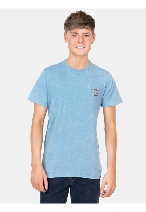 Polera MC Anml Shark Celeste Infantil Maui And Sons-0