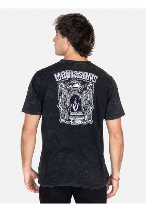 Polera MC Pīkake Negro Hombre Maui And Sons-1