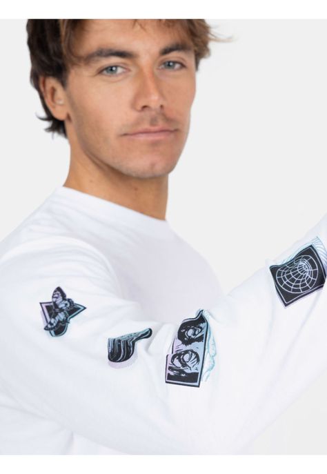 Polera ML Tiki Tribe Hombre Blanco Maui And Sons-3