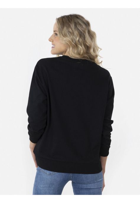 Poleron BUTTERFLY IN CREW Mujer Negro Maui and Sons-1