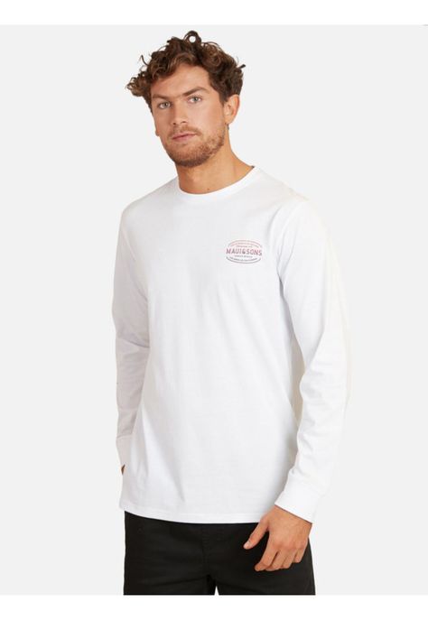 Polera Surf Badge Hombre Blanco Maui And Sons-0