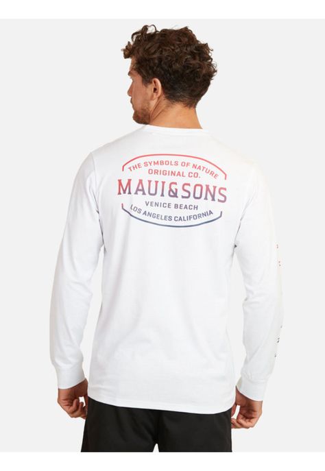 Polera Surf Badge Hombre Blanco Maui And Sons-1