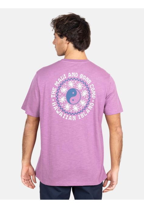 Polera MC Hawaiian Island Burdeo Hombre Maui And Sons-1