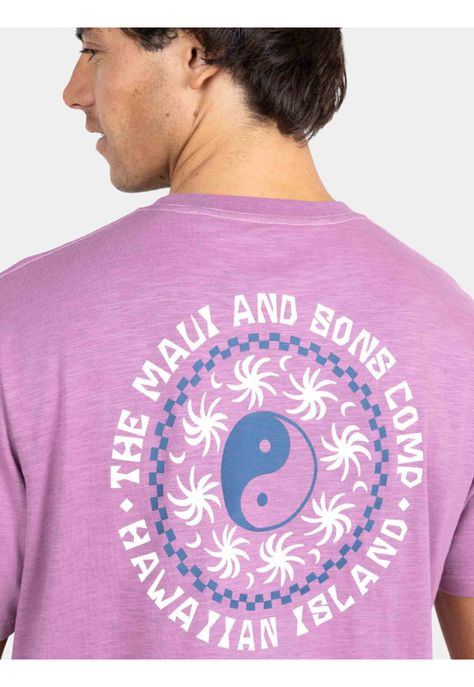 Polera MC Hawaiian Island Burdeo Hombre Maui And Sons-3