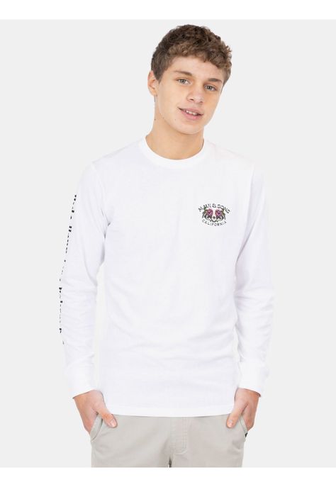 Polera ML Skull Blanco Infantil Maui And Sons-0