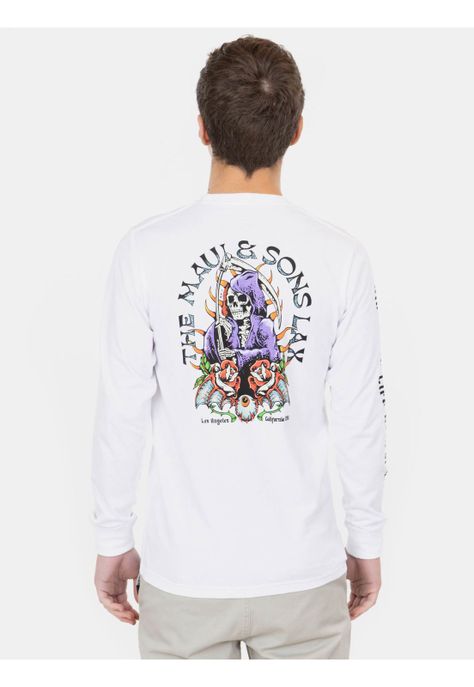 Polera ML Skull Blanco Infantil Maui And Sons-1