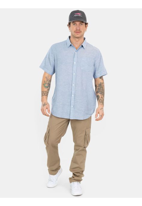 Camisa MC Mirabe Azul Hombre Maui And Sons-3
