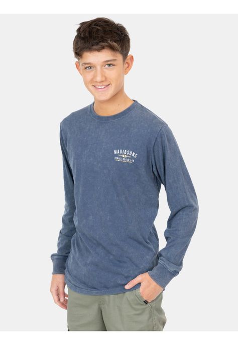 Polera ML Ocean Park Azul Infantil Maui And Sons-0