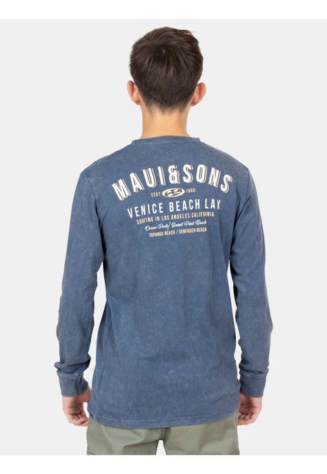 Polera ML Ocean Park Azul Infantil Maui And Sons-1
