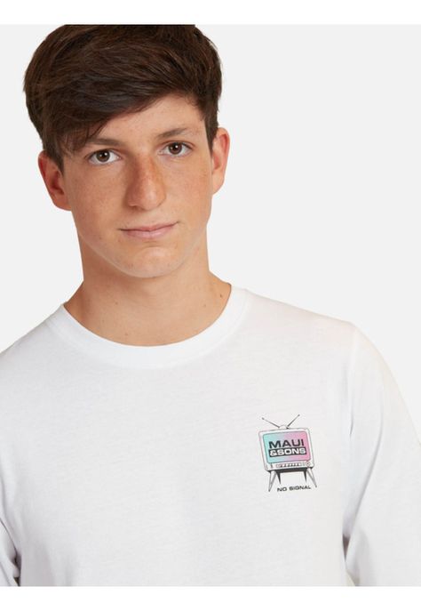 Polera No Signal R.Y.L Juvenil Hombre Blanco Maui And Sons-2