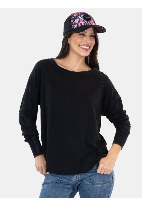 Polera ML Ocean Drive Negro Mujer Maui And Sons-0