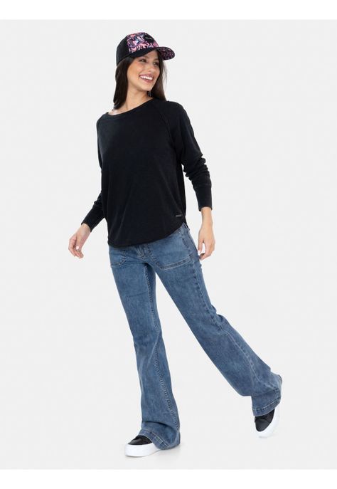 Polera ML Ocean Drive Negro Mujer Maui And Sons-3