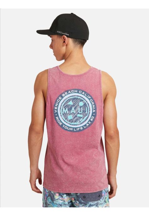 Polera Ride Your Life Tanks Juvenil Hombre Burdeo Maui And Sons-1