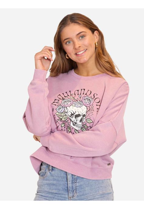 Poleron Cr Forever Trusting Crewneck  Rosado Mujer Maui And Sons-3
