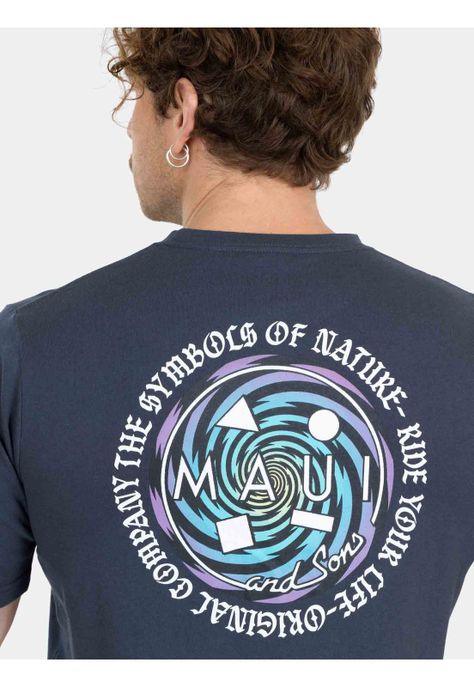 Polera MC Asphalt Aspen Azul Hombre Maui And Sons-2