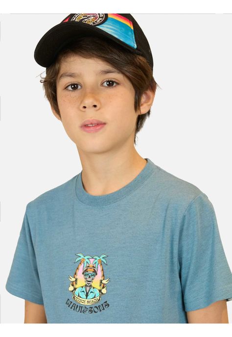 Polera MC Venice Beach Celeste Niño Maui And Sons-3