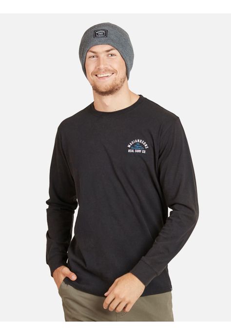 Polera HUNTINGTON CO. Hombre Negro Maui and Sons-0