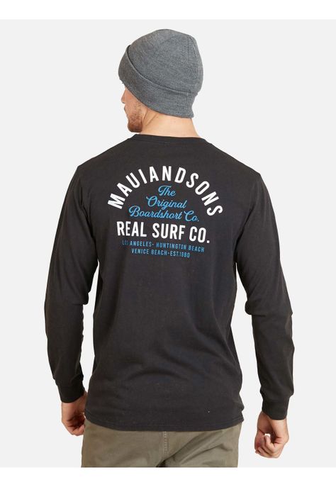Polera HUNTINGTON CO. Hombre Negro Maui and Sons-1