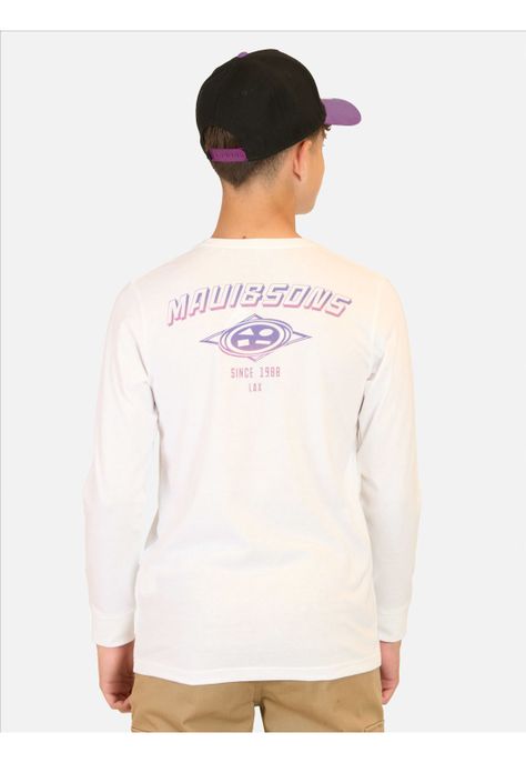 Polera ML Tiki Power Blanco Infantil Maui And Sons-1