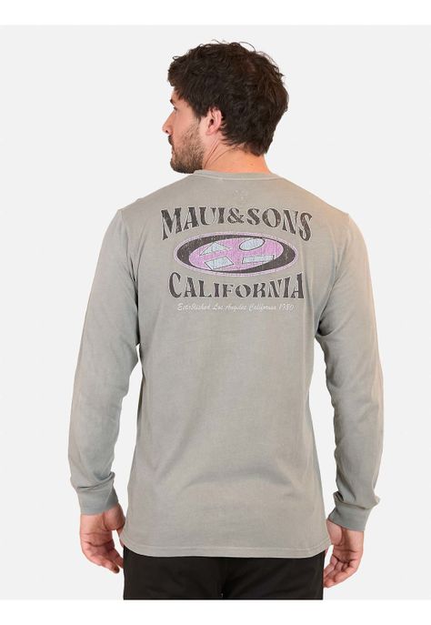 Polera ML California Hombre Gris Maui And Sons-1