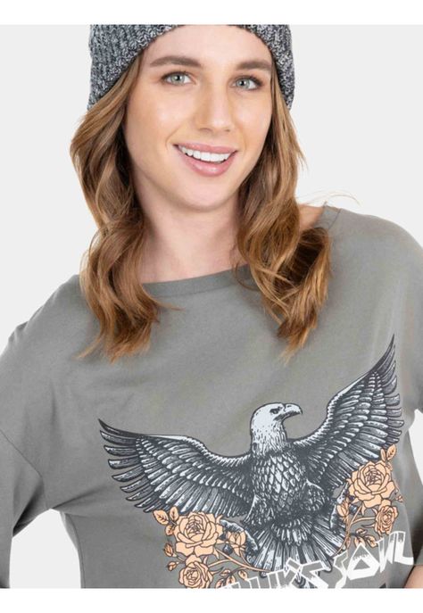 Polera Hawk'S Soul T-Shirt Verde Mujer Maui And Sons-2