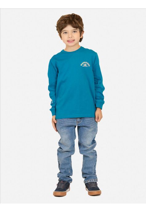 Polera ML Kahuna Celeste Infantil Maui And Sons-3