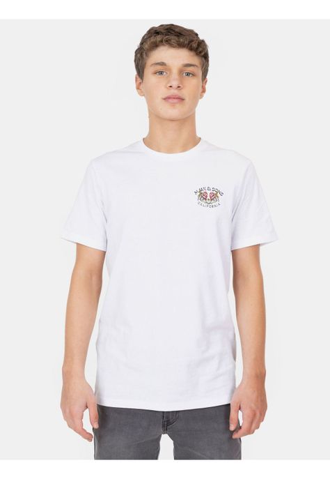 Polera MC Skull With Flowers Blanco Infantil Maui And Sons-0