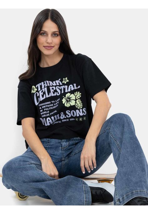 Polera MC Think Celestial Negro Mujer Maui And Sons-2