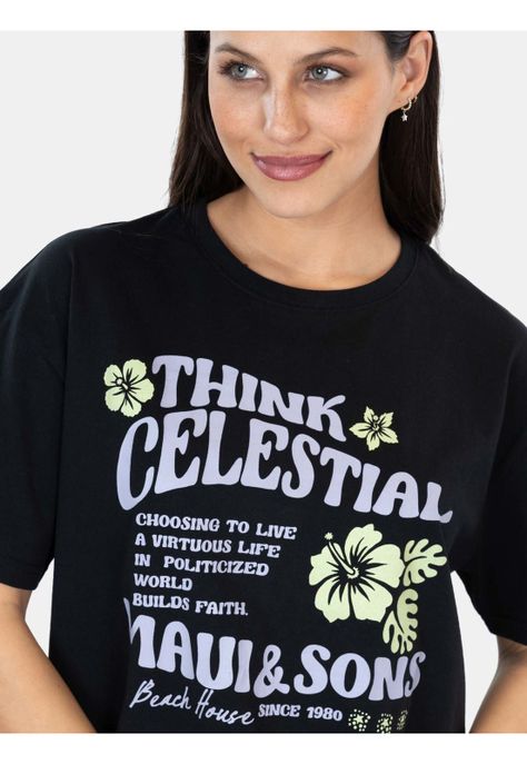 Polera MC Think Celestial Negro Mujer Maui And Sons-3