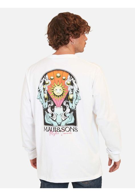 Polera Faces Maui Ls Tees Blanco Hombre Maui And Sons-1