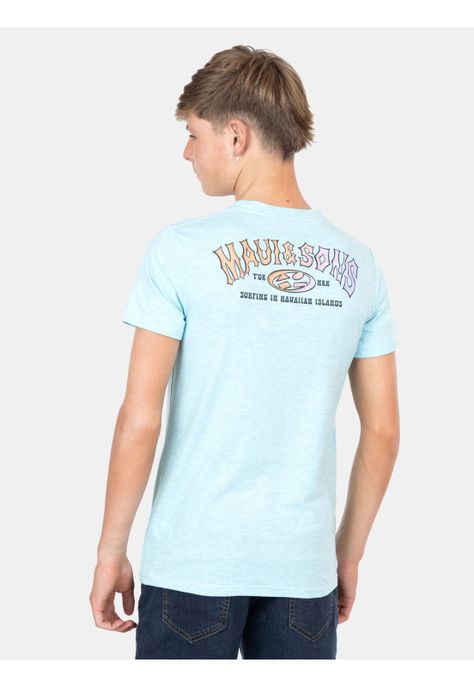 Polera MC Surfing Island Celeste Infantil Maui And Sons-1