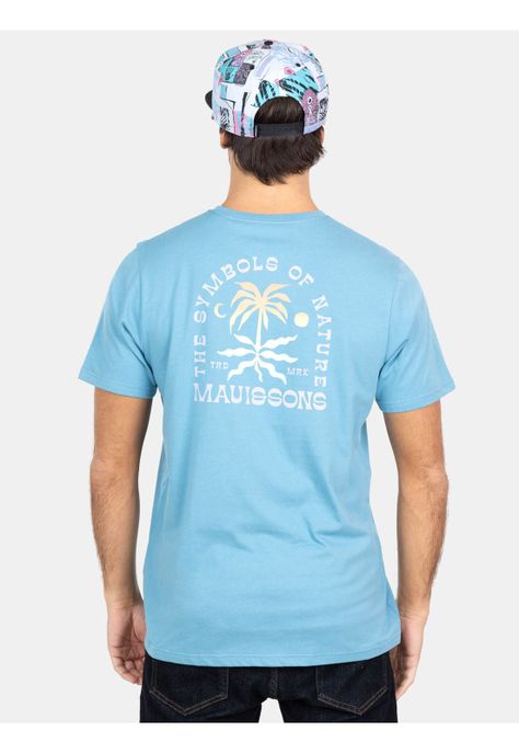 Polera MC The Symbols Of Nature  Celeste Hombre Maui And Sons-1