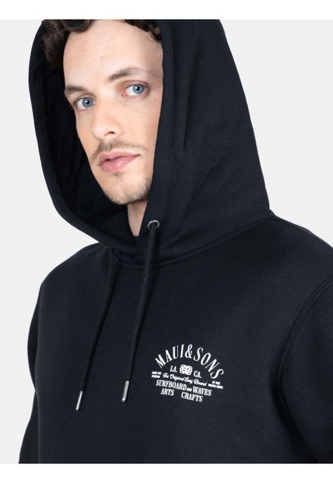 Poleron Canguro Fade Negro Hombre Maui And Sons-2