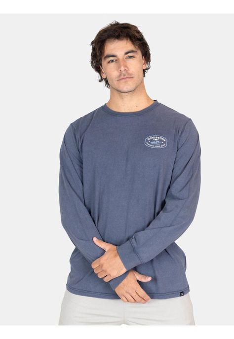 Polera ML Sunburnt  Azul Hombre Maui And Sons-0