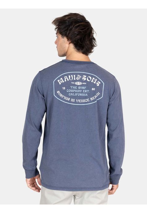 Polera ML Sunburnt  Azul Hombre Maui And Sons-1