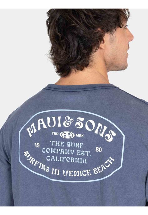 Polera ML Sunburnt  Azul Hombre Maui And Sons-2