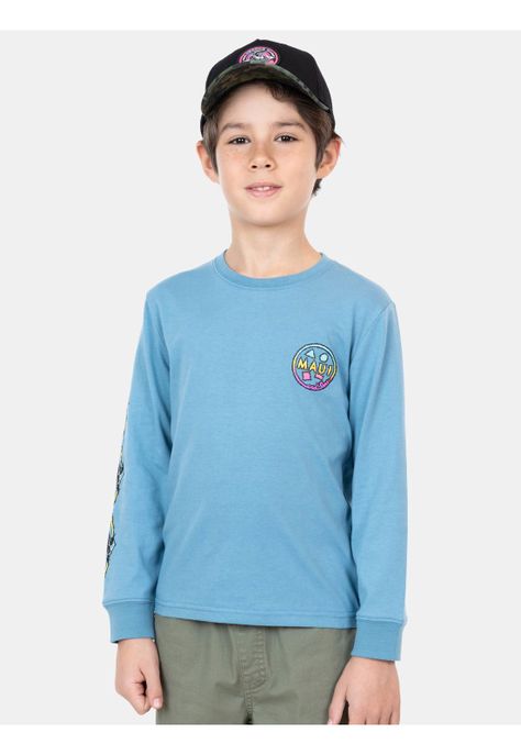 Polera ML Coockie Noise Celeste Niño Maui And Sons-2