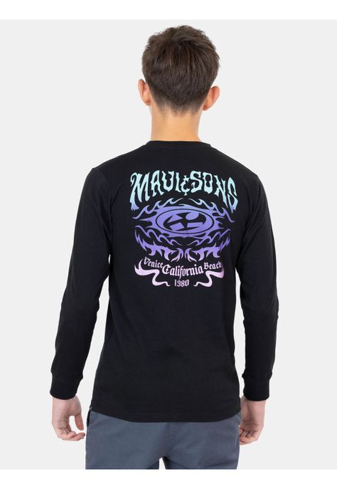 Polera ML Efery Negro Infantil Maui And Sons-1