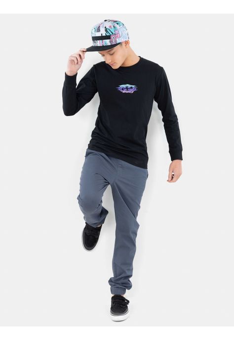Polera ML Efery Negro Infantil Maui And Sons-3