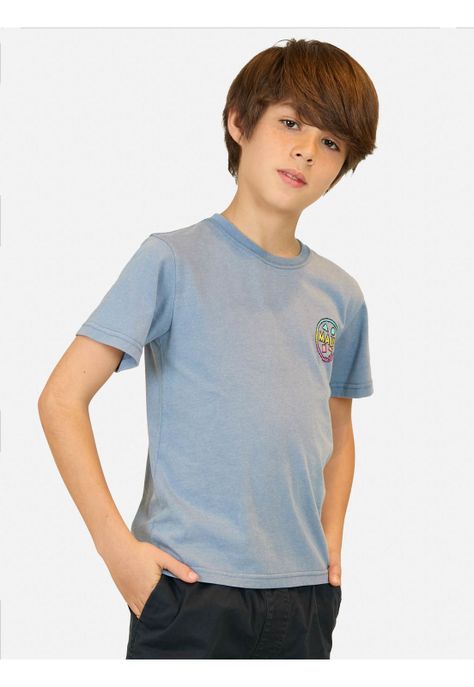 Polera MC Fire Waves Azul Niño Maui And Sons-0