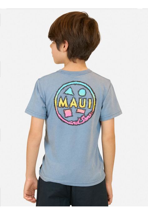 Polera MC Fire Waves Azul Niño Maui And Sons-1