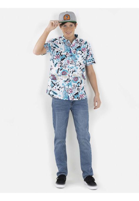 Camisa COLLAGE ART Juvenil Multicolor Maui and Sons-1