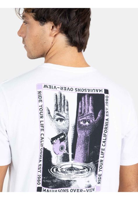 Polera MC Over View Tees  Blanco Hombre Maui And Sons-3