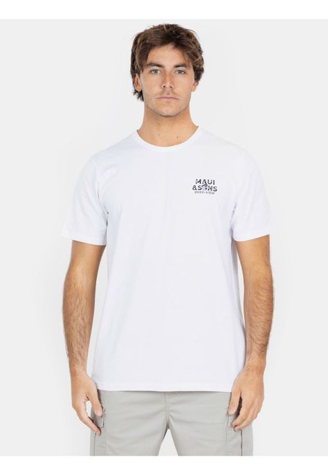 Polera MC Over View Tees  Blanco Hombre Maui And Sons-0