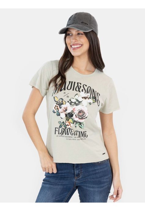 Polera MC Lawndale Verde Mujer Maui And Sons-0